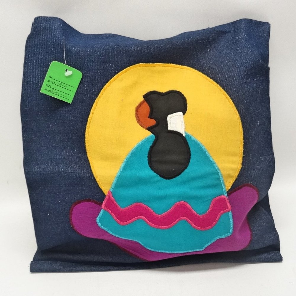 Vintage Alfredo's Wife Native Woman Appliqued Tote